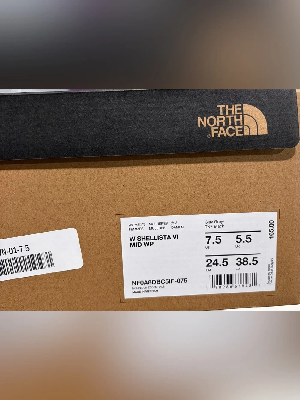 The North Face Women's 7.5 Shellista VI Mid Boots Leather Clay Grey NWT Snow